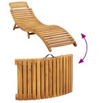 vidaXL Chaise longue avec coussin taupe bois d'acacia solide