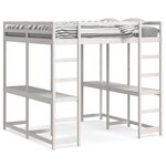 vidaXL Lit superposé et bureau et échelle 200x200cm bois de pin massif
