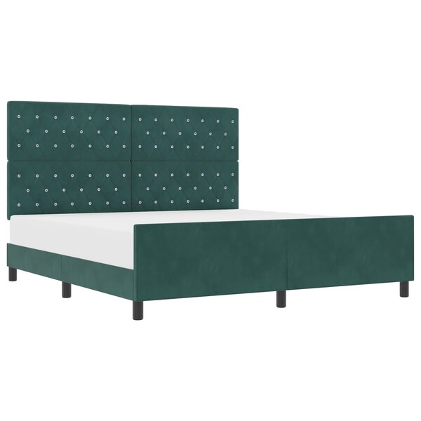 Cadre de lit vidaXL en vert foncé  180x200 cm  velours