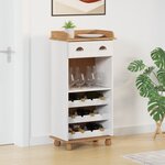 vidaXL Cabinet à vin "ASKIM" avec 12 porte-bouteilles en bois massif blanc en pin