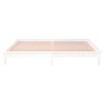 vidaXL Cadre de lit à LED sans matelas blanc 135x190 cm bois massif