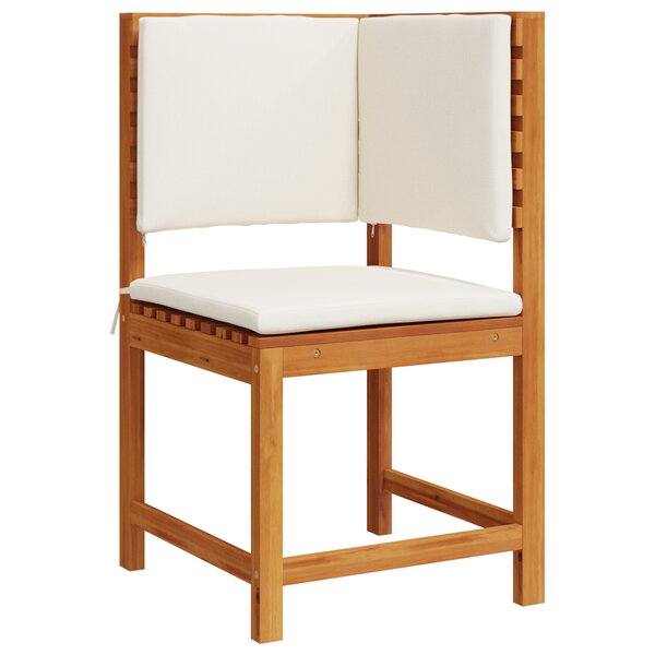 Fauteuil de jardin d'angle vidaXL avec coussins en bois d'acacia solide
