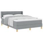vidaXL Lit à ressorts et matelas gris clair 140x190 cm en tissu