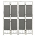 vidaXL Cloison de séparation 4 panneaux Gris 140x165 cm Tissu