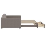 vidaXL Lit de jour avec gigogne et tiroirs taupe 100x200 cm tissu