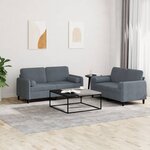 vidaXL Ensemble de canapés 2 Pièces avec coussins gris foncé velours