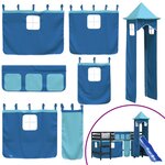 vidaXL Lit mezzanine enfants avec tour bleu 80x200cm bois pin massif