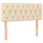 vidaXL Sommier à lattes de lit avec matelas Crème 90x200 cm Tissu