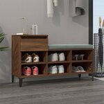 vidaXL Armoire à chaussures Chêne marron 102x36x60cm Bois d'ingénierie