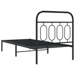 vidaXL Cadre de lit métal avec tête de lit noir 90x190 cm