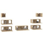 vidaXL Ensemble de meubles TV 7 Pièces Chêne sonoma Bois d'ingénierie