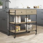 vidaXL Chariot de cuisine chêne sonoma 105x42x95 cm bois d'ingénierie
