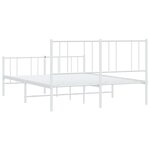 vidaXL Cadre de lit métal sans matelas et pied de lit blanc 140x200 cm