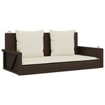 vidaXL Balancelle avec coussins marron 119x56x48 cm résine tressée