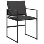 vidaXL Ensemble à manger de jardin avec coussins 9 Pièces noir textilène