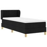 Lit avec sommier et matelas vidaXL Noir 80x200 cm en tissu