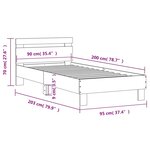 vidaXL Cadre de lit sans matelas avec tête de lit noir 90x200 cm