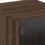 vidaXL Tables de chevet et portes vitrées 2Pièces chêne marron 35x37x50cm
