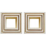 6 blocs de 3 petites étagères carrées en bois 22  18 et 14 cm