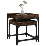 vidaXL Tables d'appoint 2 Pièces Chêne fumé Bois d'ingénierie