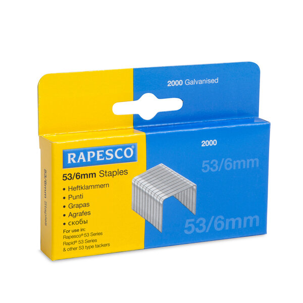 Boite de 2000 Agrafes Galvanisées 53/6mm RAPESCO