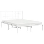 vidaXL Cadre de lit métal avec tête de lit blanc 140x190 cm