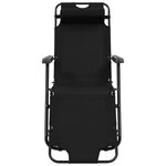 vidaXL Chaises longues pliables 2 Pièces avec repose-pied Acier Noir