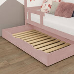 Tiroir de lit 90 x 190 avec sommier BUDDY - rose pastel