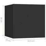 vidaXL Table de chevet Noir 30 5x30x30 cm Bois d'ingénierie