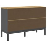vidaXL Commode FLORO gris bois de pin massif