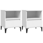 vidaXL Tables de chevet 2 Pièces Blanc 40x35x50 cm