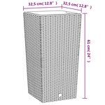 vidaXL Jardinière et intérieur amovible marron 21 /49 L rotin PP