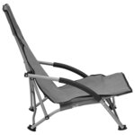 vidaXL Chaises de plage pliables lot de 2 Gris Tissu