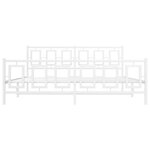 vidaXL Cadre de lit métal sans matelas et pied de lit blanc 183x213 cm