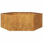 vidaXL Jardinière hexagone 138x120x45 cm acier corten