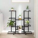 vidaXL Jardinière avec roues 94 5x24 5x91 5 cm Noir Fer