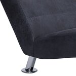 vidaXL Chaise longue avec oreiller Gris Similicuir daim
