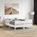 vidaXL Cadre de lit sans matelas blanc 140x190 cm bois de pin massif