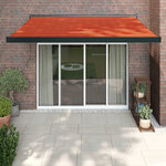 vidaXL Auvent rétractable orange et marron 3x2 5 m tissu et aluminium