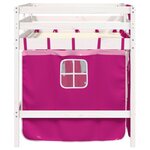 vidaXL Lit mezzanine enfants avec rideaux sans matelas rose 90x190 cm
