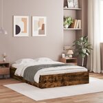 vidaXL Cadre de lit avec tiroirs sans matelas chêne fumé 120x190 cm