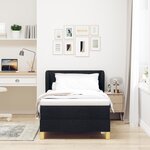 Sommiers Box Spring avec Matelas VidaXL Noir 90x200 cm Tissu