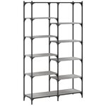 vidaXL Bibliothèque sonoma gris 100x32x170 cm bois d'ingénierie et fer
