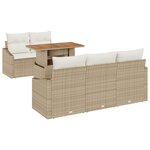 vidaXL Ensemble de canapé de jardin 6 pièces avec coussins beige en poly rotin