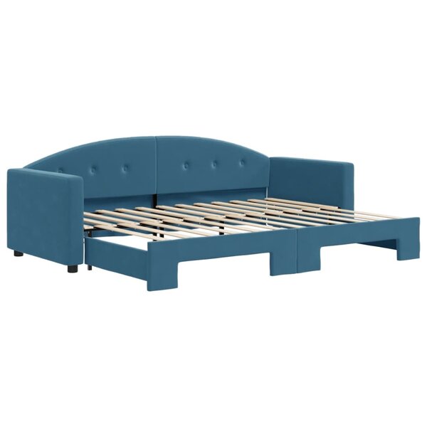 vidaXL Lit de jour avec gigogne sans matelas bleu 80x200 cm