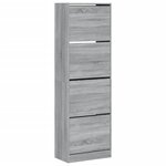 vidaXL Armoire à chaussures 4 tiroirs rabattables sonoma gris