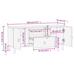 vidaXL Meuble TV 105x33x46 cm Bois massif de manguier