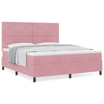 Lit à ressort vidaXL avec matelas rose Super King en velours