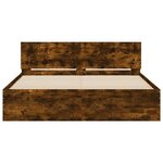 vidaXL Cadre de lit avec tête de lit chêne fumé 140x190 cm