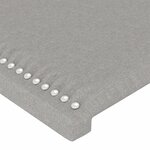 vidaXL Tête de lit à LED Gris clair 90x5x118/128 cm Tissu